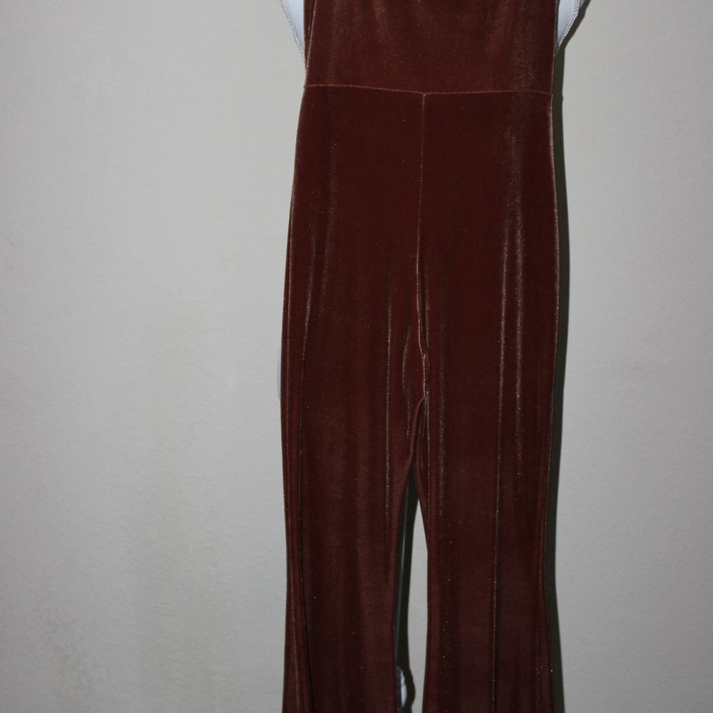 Chocolate Velvet Jumpsuit - Picture 3 of 5